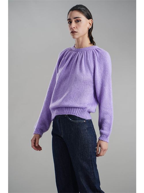 Maglia in misto lana brand unique | BU24010LAVANDER